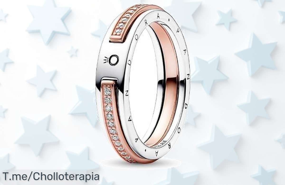 Anillo Pandora Signature dos tonos pavé un ofertón nunca visto para brillar cada día aprovecha este descuento brutal y precio de ganga antes que desaparezca