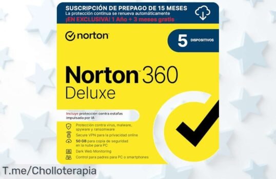 Antivirus Norton 360 Deluxe con protección para 5 dispositivos y VPN segura a precio loco nunca visto aprovecha este super chollo antes que se acabe compra ya