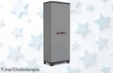 Armario escobero resistente con baldas de hasta 10 kg y panel anti polvo diseño plegable un super chollo con descuento brutal que vuela aprovecha ya este ofertón precio loco