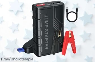 Arrancador portátil 1500 A con linterna y carga móvil oferta limitada con descuento brutal en un super chollo que arranca tu coche al instante no te lo pierdas actúa ya