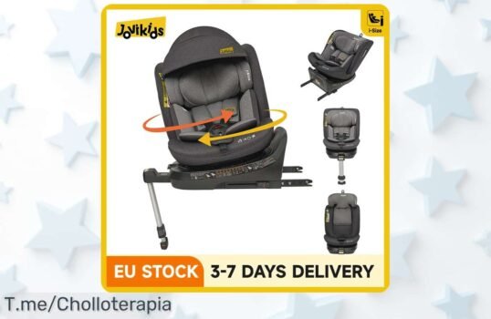 Asiento de coche giratorio 360° para bebés con pata de soporte precio loco y descuento brutal nunca visto compra ya este ofertón limitado antes que se acabe