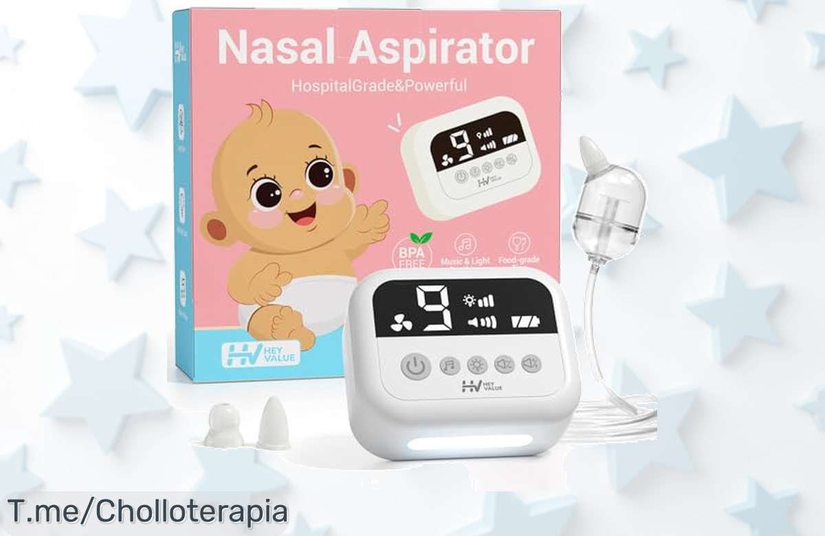 Aspirador nasal eléctrico para bebé con succión ajustable y música relajante el super chollo que necesitas para cuidar a tu peque aprovecha este precio loco ya