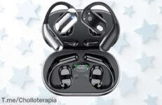 Auriculares bluetooth 54 con gancho y pantalla led disfruta 50 horas sin parar resistencia ip7 para correr bajo lluvia no dejes escapar este ofertón y su precio loco solo por tiempo limitado