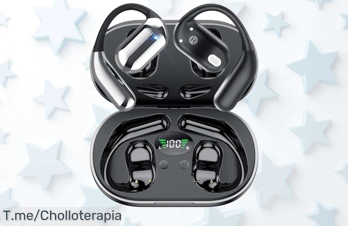 Auriculares bluetooth 5.4 con gancho y pantalla led disfruta 50 horas sin parar resistencia ip7 para correr bajo lluvia no dejes escapar este ofertón y su precio loco solo por tiempo limitado