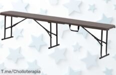Banco plegable portátil imitación madera súper resistente con precio loco nunca visto perfecto para llevar a cualquier sitio aprovecha este ofertón limitado y compra ya