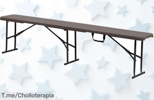 Banco plegable portátil imitación madera súper resistente con precio loco nunca visto perfecto para llevar a cualquier sitio aprovecha este ofertón limitado y compra ya
