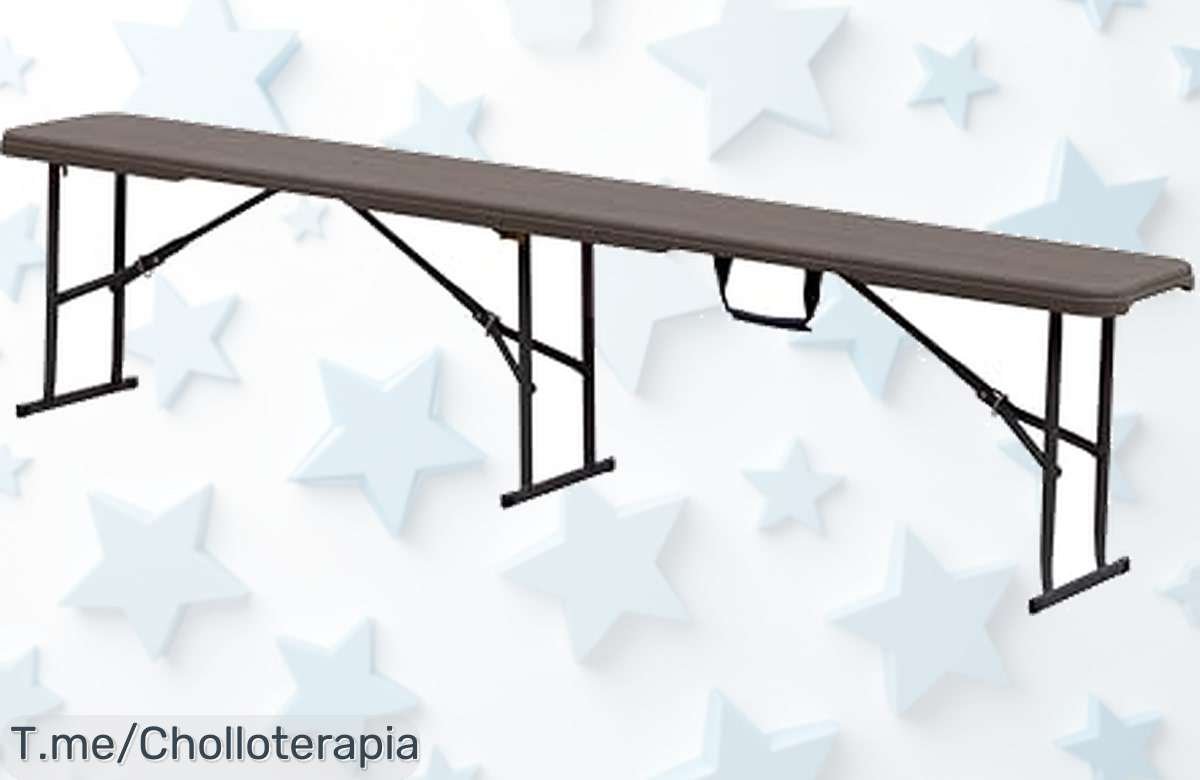 Banco plegable portátil imitación madera súper resistente con precio loco nunca visto perfecto para llevar a cualquier sitio aprovecha este ofertón limitado y compra ya