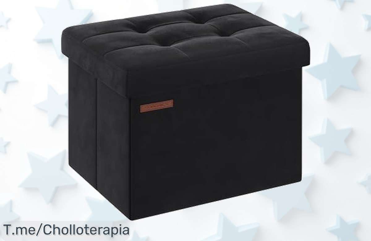 Banco puff plegable súper resistente que aguanta 130 kg y guarda mucho, con un super chollo de precio loco nunca visto compra ya antes que se agote esta oferta brutal