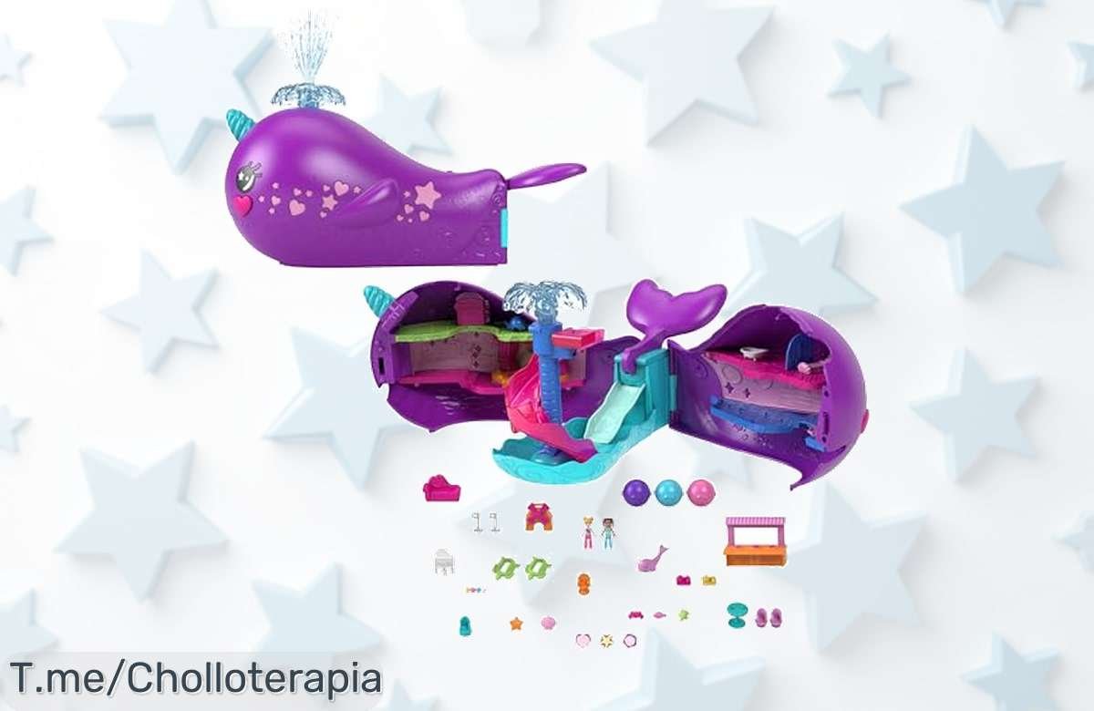 Barco del narval Polly Pocket con tobogán de agua y minimuñecas disfruta un super chollo con precio loco diversión garantizada aprovecha el ofertón hoy mismo