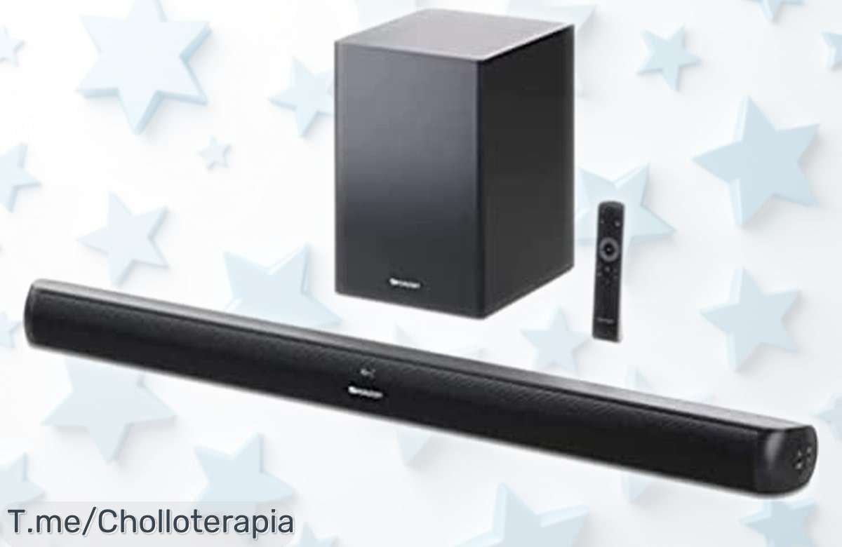 Barra de sonido potente Sharp HTSBW202 con subwoofer inalámbrico y Bluetooth, calidad brutal en 200 W para llenar la casa de música; aprovecha este precio rebajado que vuela ¡consíguela ya antes de que desaparezca!