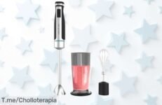 Batidora de mano súper potente con pie extralargo antisalpicaduras que facilita tu cocina disfruta este super chollo precio de ganga solo por tiempo limitado actúa ya