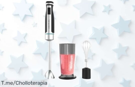 Batidora de mano súper potente con pie extralargo antisalpicaduras que facilita tu cocina disfruta este super chollo precio de ganga solo por tiempo limitado actúa ya