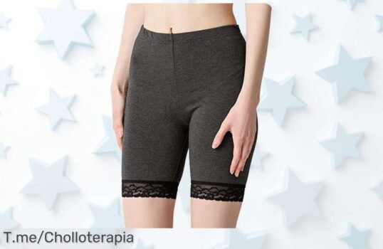 Bellivalini leggings cortos con encaje tela súper suave que cuida tu piel super chollo con descuento brutal nunca visto precio de ganga compra ya antes que se acabe