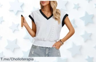 Blusa Kate Kasin manga corta con cuello en V frescura y estilo únicos a precio loco no pierdas este ofertón con descuento brutal oferta limitada actúa ya