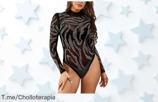 Body transparente con malla y estrás que brilla a tope un super chollo nunca visto precio loco ¡consíguelo ya antes de que se acabe esta oferta brutal!