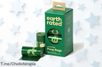 Bolsas para heces de perro Earth Rated extra gruesas y sin fugas con 120 unidades, ¡precio rebajado por tiempo limitado que no dura nada! No pierdas este super chollo y llévate la mejor calidad para perros ahora mismo