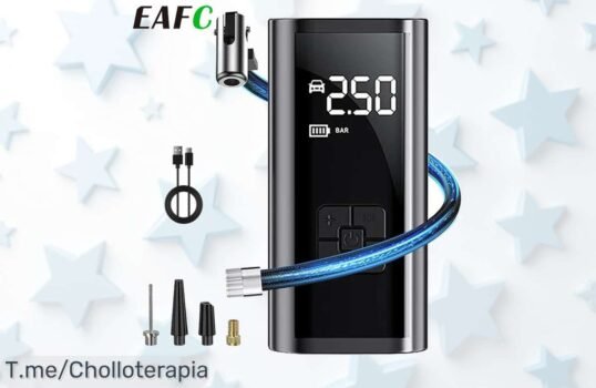 Bomba de aire eléctrica con luz led y 150psi super chollo precio loco para inflar rápido neumáticos y balones descuento brutal limitado corre antes que vuelen