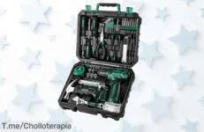 Caja de herramientas completa DEKO con luz LED y taladro 8V oferta única precio loco super chollo descuento brutal ¡no esperes más aprovecha ya!