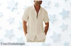 Camisa de lino fresca para hombre con ajuste perfecto disfruta este ofertón y descuento brutal ideal verano playa oficina ahora es precio de ganga oferta limitada actúa ya