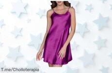 Camisa de noche sexy de seda para mujer tallas grandes en malva con descuento brutal un super chollo que no volverás a ver disfruta frescura y elegancia actúa ya antes que se agote
