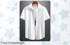 Camisa de verano para hombre con estilo vintage y manga corta jacquard precio loco nunca visto perfecto para tu look aprovecha este ofertón limitado ya