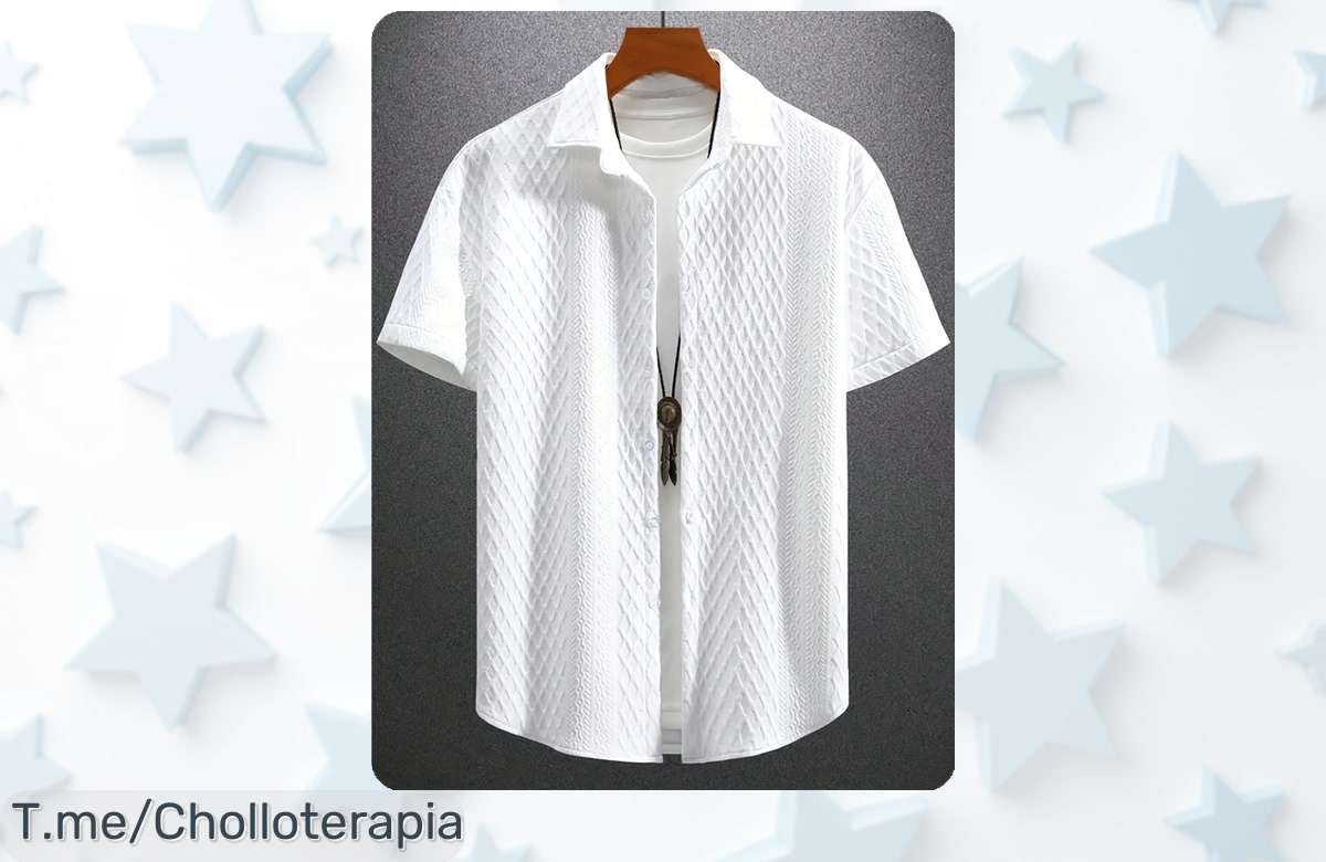 Camisa de verano para hombre con estilo vintage y manga corta jacquard precio loco nunca visto perfecto para tu look aprovecha este ofertón limitado ya