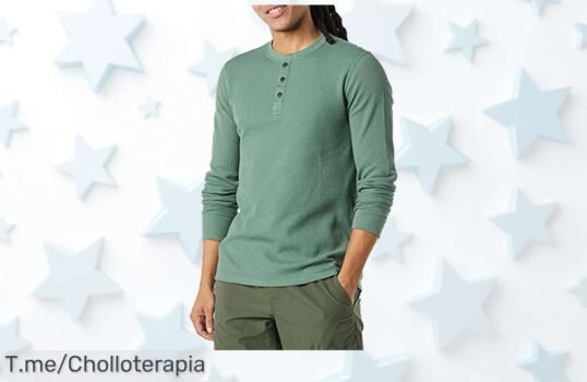 Camisa henley de manga larga con textura gofre única a precio loco disfruta un confort que enamora aprovecha este super chollo antes que se agote