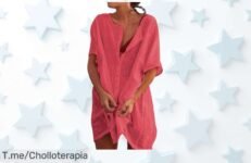 Camisa larga mujer para playa ligera y fresca precio loco descuento brutal nunca visto súper chollo luce espectacular aprovecha ya oferta limitada corre que vuelan