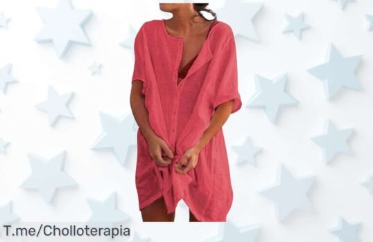 Camisa larga mujer para playa ligera y fresca precio loco descuento brutal nunca visto súper chollo luce espectacular aprovecha ya oferta limitada corre que vuelan