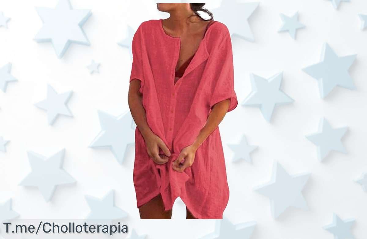Camisa larga mujer para playa ligera y fresca precio loco descuento brutal nunca visto súper chollo luce espectacular aprovecha ya oferta limitada corre que vuelan