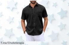 Camisa manga corta con bolsillo y rayas que estilizan oferta nunca vista precio loco aprovecha este ofertón exclusivo antes de que se agote la ganga