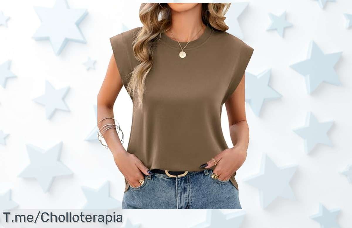 Camisa mujer sin mangas Niwicee con cuello redondo precio loco y descuento brutal para un look único que enamora Aprovecha este ofertón nunca visto antes compra ya