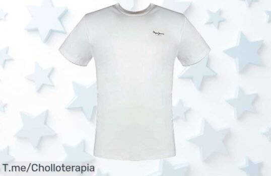Camiseta Pepe Jeans moderna con cuello redondo a precio loco nunca visto aprovecha este ofertón y consigue tu super chollo antes que se acabe la oferta limitada
