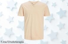Camiseta básica hombre con cuello en V y botones jjEsplit resistente y moderna Precio de ganga que no volverás a ver Aprovecha este ofertón limitado antes que se agoten