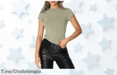 Camiseta básica slim fit para mujer en green con descuento brutal que resalta tu figura y arma cualquier look aprovecha este ofertón de precio loco solo hoy compra ya