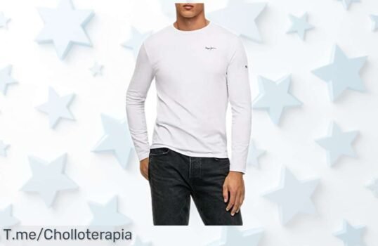 Camiseta de manga larga Pepe Jeans con caída de precio nunca vista, calidad top y estilo único que tu armario pide ya ¡Corre que este super chollo limitado vuela!