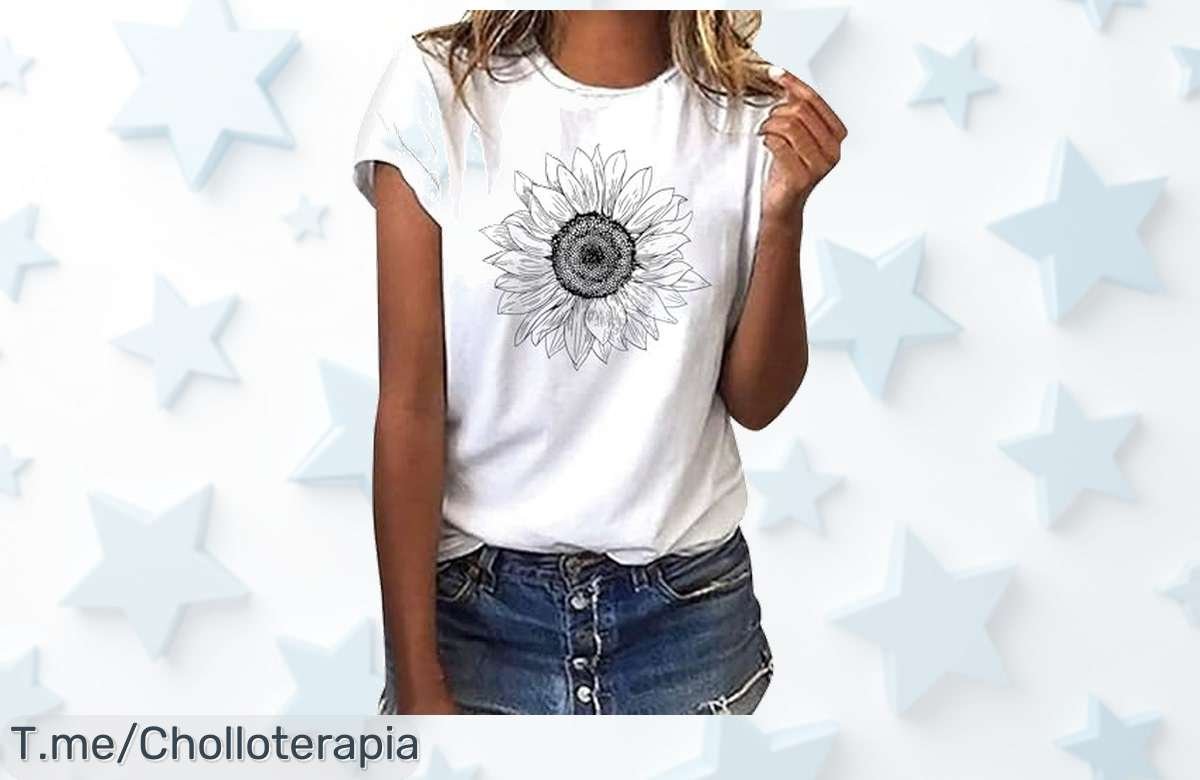 Camiseta girasol único de mujer con diseño que enamora precio loco por tiempo limitado aprovecha este ofertón antes que se agote tu super chollo nunca visto