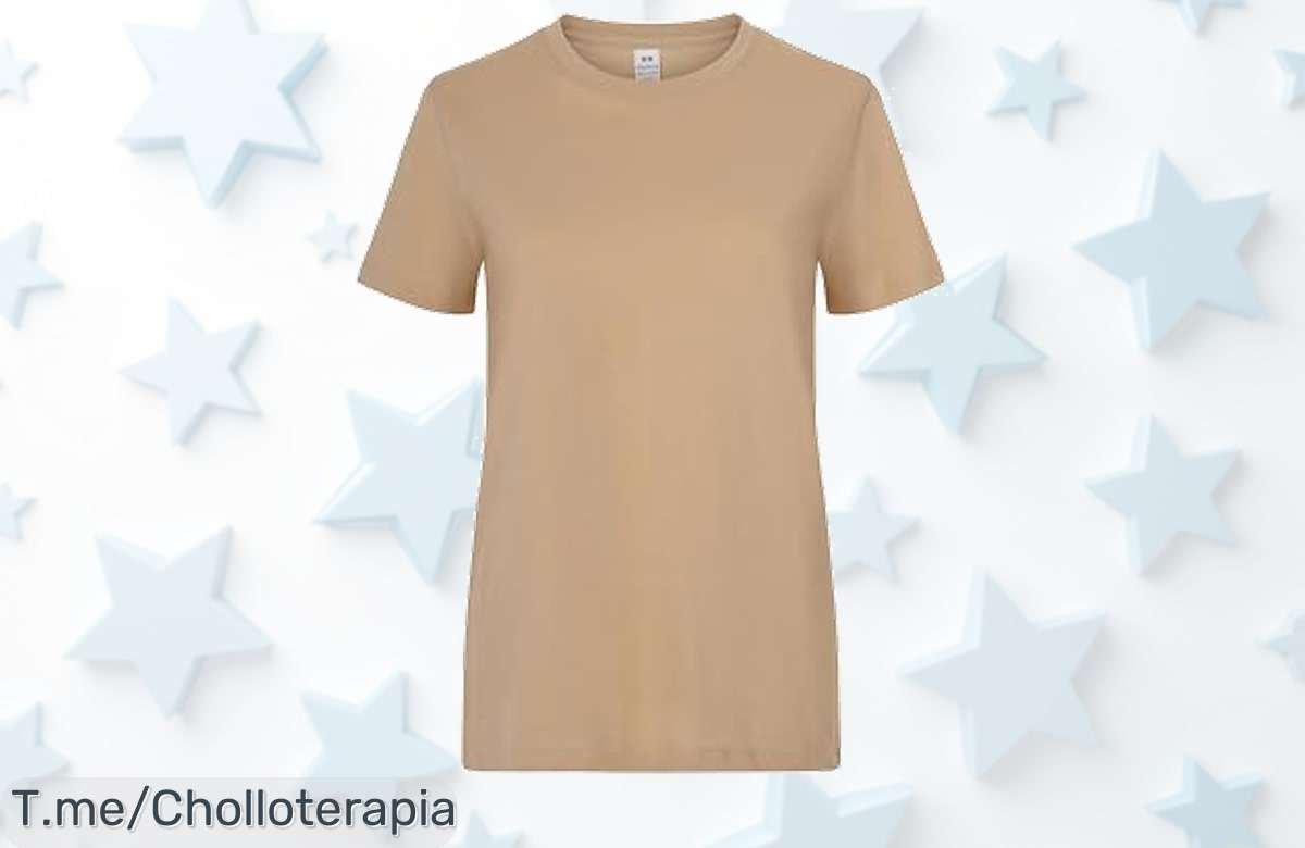 Camiseta mujer manga corta súper chollo con cuello que estira y costuras reforzadas disfruta comodidad total oferta limitada aprovecha este descuentazo brutal ya