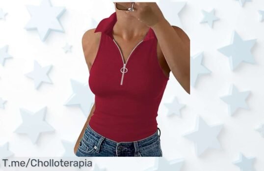 Camiseta sin mangas burdeos súper estilosa con cuello en V ahora a un precio loco y descuento brutal nunca visto aprovecha esta oferta limitada ¡Corre ya!