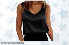 Camiseta tirantes satén mujer con doble capa evita transparencias y sujetador oculto aprovecha este precio de ganga único por tiempo limitado ¡compra ya!