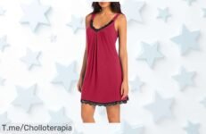 Camisón con encaje y tirantes que no se caen diseño exclusivo a precio loco hazte ya con este ofertón de descuento brutal no lo dejes escapar corre que vuelan