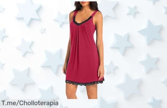 Camisón con encaje y tirantes que no se caen diseño exclusivo a precio loco hazte ya con este ofertón de descuento brutal no lo dejes escapar corre que vuelan