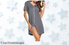 Camisón de mujer Ekouaer con diseño clásico y cuello en V, precio rebajado por tiempo limitado, ideal para renovar tu verano con estilo; ¡aprovecha este super chollo antes que desaparezca!