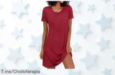 Camisón de verano con botones elegantes y falda que se mueve sola disfruta este super chollo con descuento brutal precio de ganga solo por tiempo limitado actúa ya