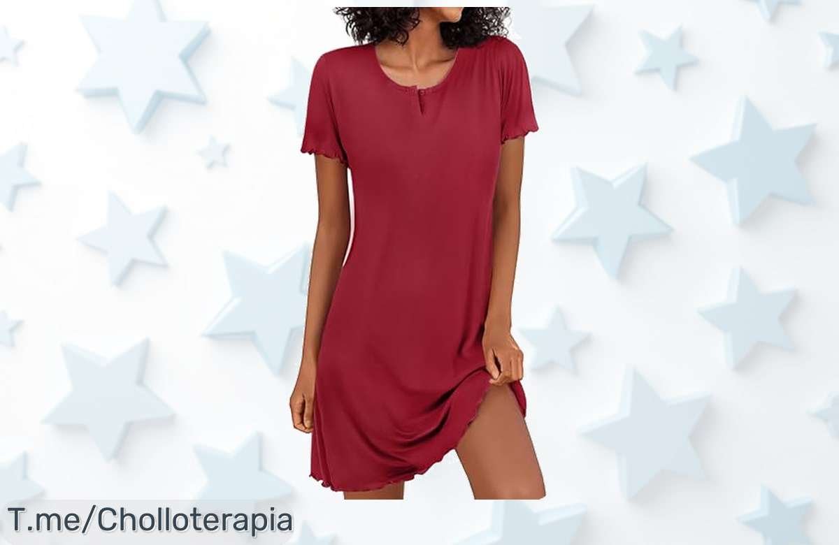 Camisón de verano con botones elegantes y falda que se mueve sola disfruta este super chollo con descuento brutal precio de ganga solo por tiempo limitado actúa ya