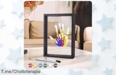 Captura las huellas de tu bebé con este kit único caja de madera y marco transparente un ofertón con descuento brutal que no volverás a ver ¡aprovecha ya este precio loco!