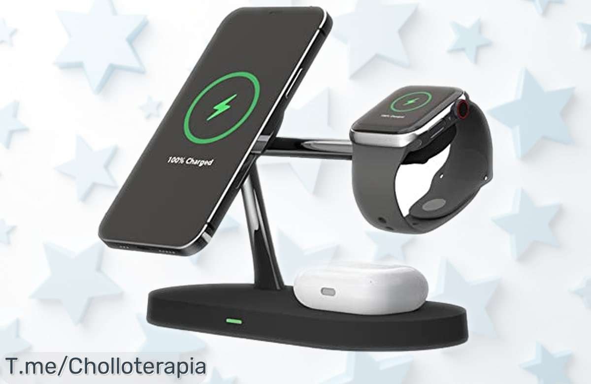 Cargador inalámbrico magnético 4 en 1 Flisdtry con imanes ultra potentes para cargar rápido y seguro tus 4 dispositivos a la vez precio rebajado por tiempo limitado un ofertón que no puedes dejar escapar ya mismo