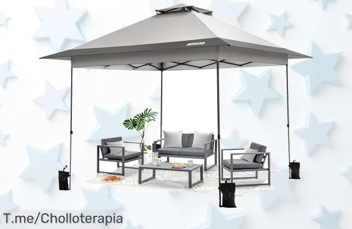 Carpa plegable 4×4 con doble techo ultra resistente y fácil de armar disfruta un espacioso refugio para 14 personas en este ofertón de precio loco compra ya que la oferta vuela
