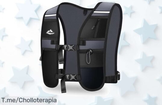 Chaleco running reflectante con hidratación ligera y gran compartimento un ofertón de precio loco con descuento brutal solo por tiempo limitado ¡aprovecha ya este super chollo!