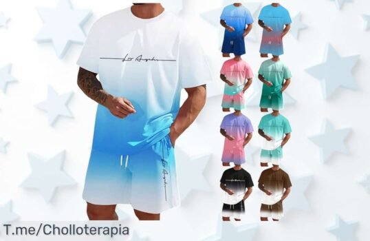 Chándal para hombre verano 2 piezas fresquito y transpirable con descuento brutal precio loco en un ofertón nunca visto aprovecha ya esta ganga limitada